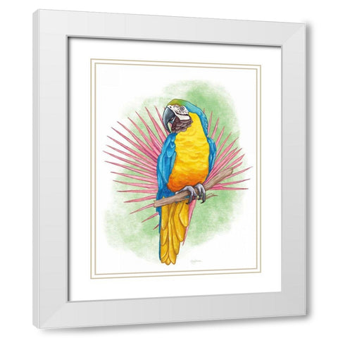 Tropical Flair I White Modern Wood Framed Art Print with Double Matting by Urban, Mary