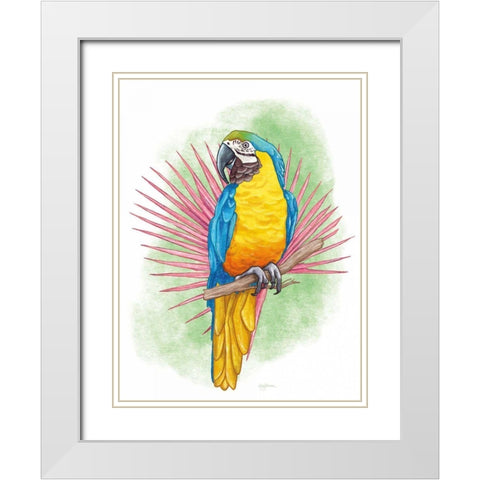 Tropical Flair I White Modern Wood Framed Art Print with Double Matting by Urban, Mary