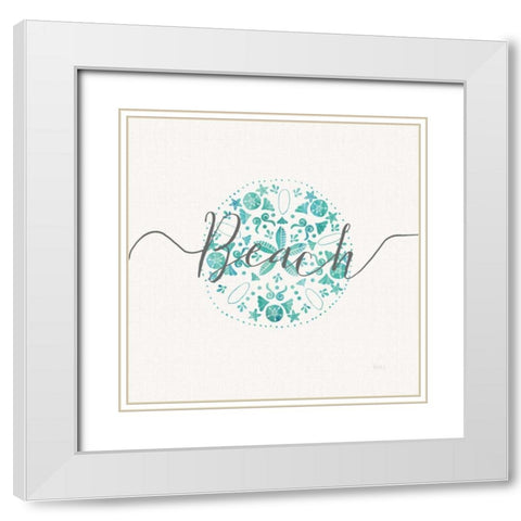 Sea Charms II Gray Words White Modern Wood Framed Art Print with Double Matting by Charron, Veronique