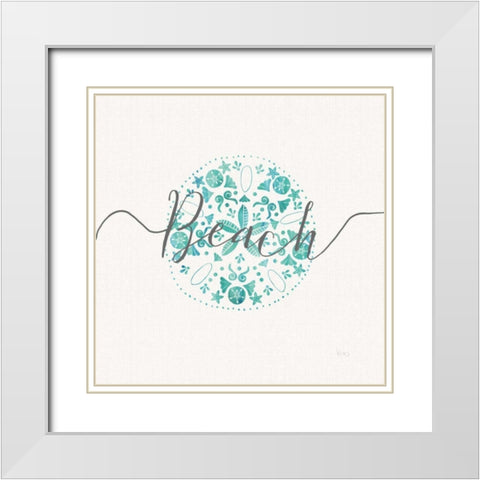 Sea Charms II Gray Words White Modern Wood Framed Art Print with Double Matting by Charron, Veronique