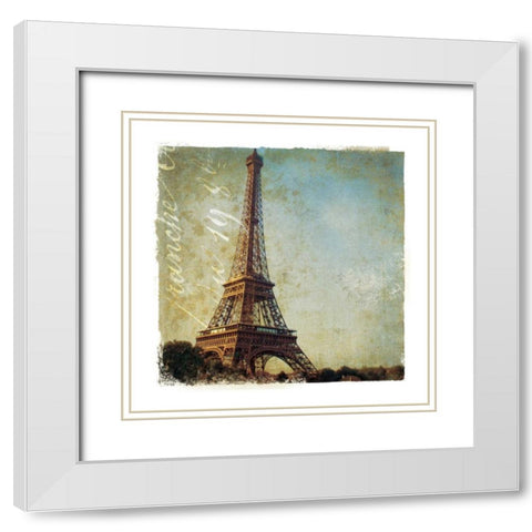 Golden Age of Paris I White Modern Wood Framed Art Print with Double Matting by Wild Apple Portfolio