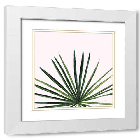 Statement Palms III White Modern Wood Framed Art Print with Double Matting by Wellington Studio