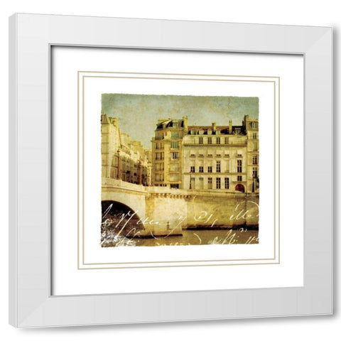 Golden Age of Paris III White Modern Wood Framed Art Print with Double Matting by Wild Apple Portfolio
