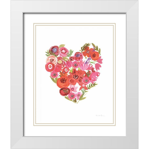 Valentine Chic II no Words White Modern Wood Framed Art Print with Double Matting by Zaman, Farida