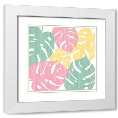 Monstera II Bright on White White Modern Wood Framed Art Print with Double Matting by Adams, Sarah