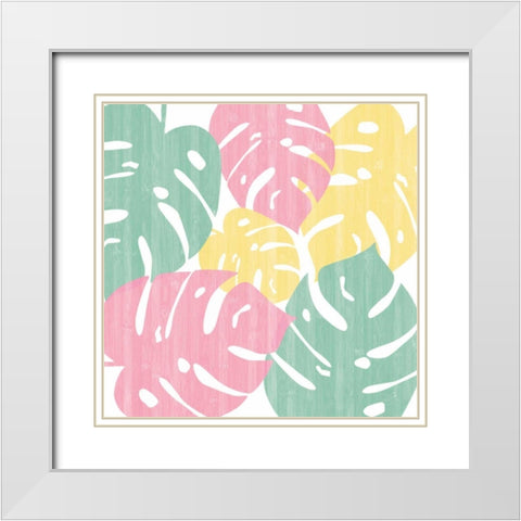 Monstera II Bright on White White Modern Wood Framed Art Print with Double Matting by Adams, Sarah