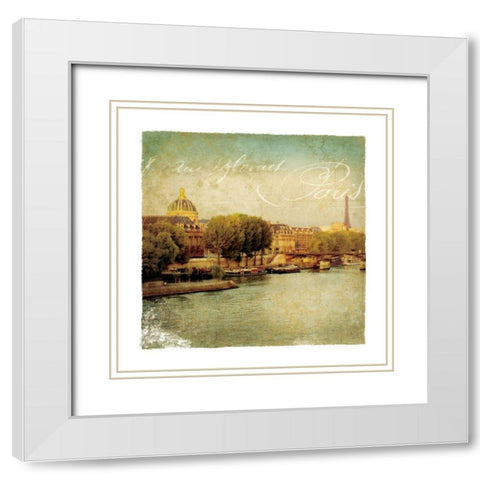 Golden Age of Paris V White Modern Wood Framed Art Print with Double Matting by Wild Apple Portfolio