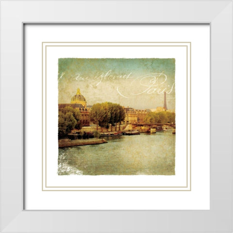 Golden Age of Paris V White Modern Wood Framed Art Print with Double Matting by Wild Apple Portfolio