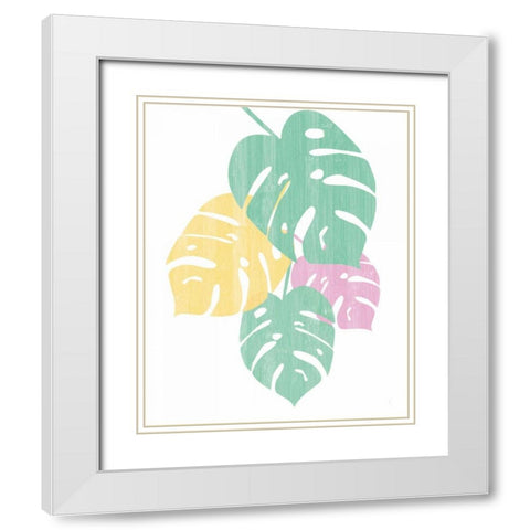 Monstera IV Bright on White White Modern Wood Framed Art Print with Double Matting by Adams, Sarah