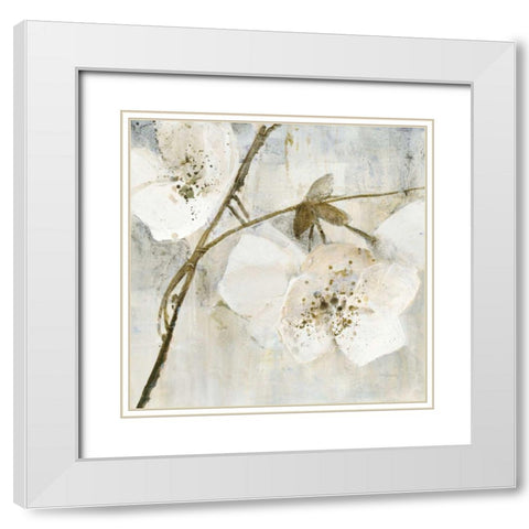 Elegance II Greige White Modern Wood Framed Art Print with Double Matting by Hristova, Albena