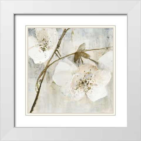 Elegance II Greige White Modern Wood Framed Art Print with Double Matting by Hristova, Albena