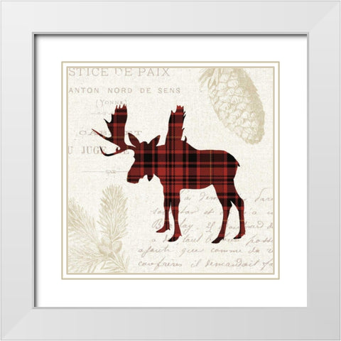 Plaid Lodge IV White Modern Wood Framed Art Print with Double Matting by Wild Apple Portfolio
