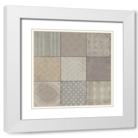Country Collage II White Modern Wood Framed Art Print with Double Matting by Pela Studio