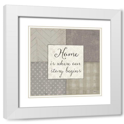 Country Collage IV White Modern Wood Framed Art Print with Double Matting by Pela Studio