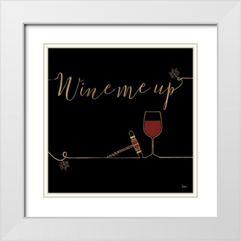 Underlined Wine VII Black White Modern Wood Framed Art Print with Double Matting by Charron, Veronique