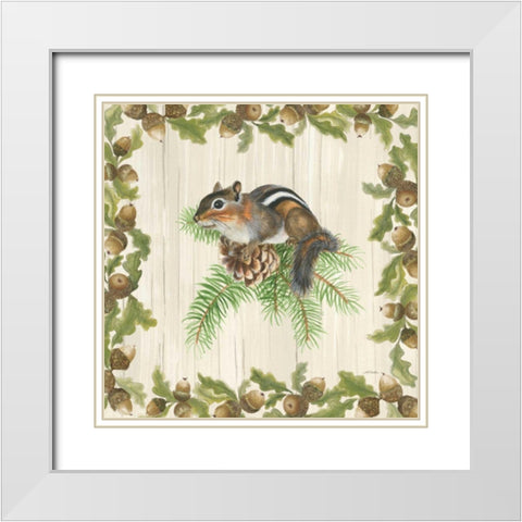 Woodland Critter II White Modern Wood Framed Art Print with Double Matting by Ducklow, Patsy