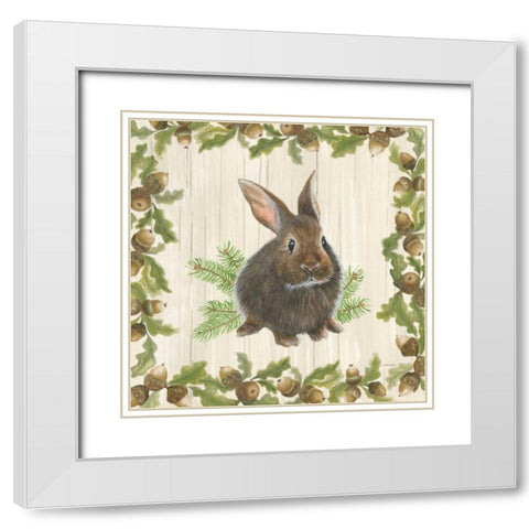 Woodland Critter IV White Modern Wood Framed Art Print with Double Matting by Ducklow, Patsy