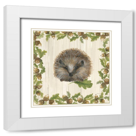 Woodland Critter VI White Modern Wood Framed Art Print with Double Matting by Ducklow, Patsy