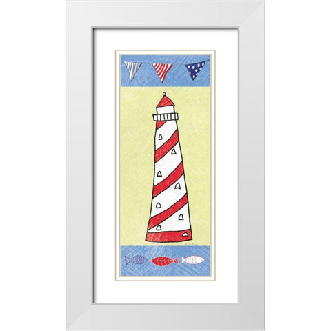 Coastal Lighthouse II White Modern Wood Framed Art Print with Double Matting by Zaman, Farida