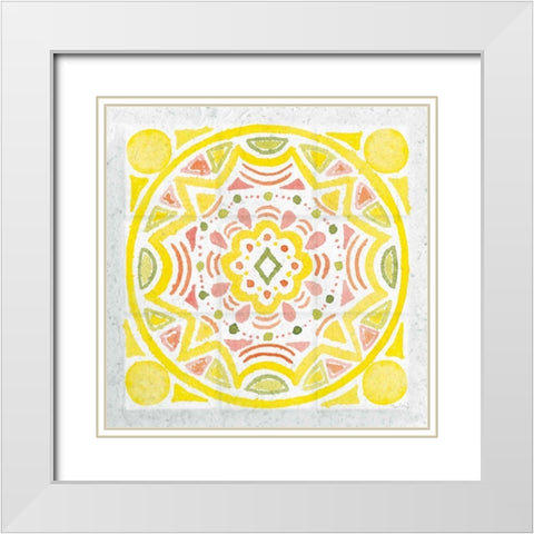 Citrus Tile II v2 White Modern Wood Framed Art Print with Double Matting by DeNeige, Elyse