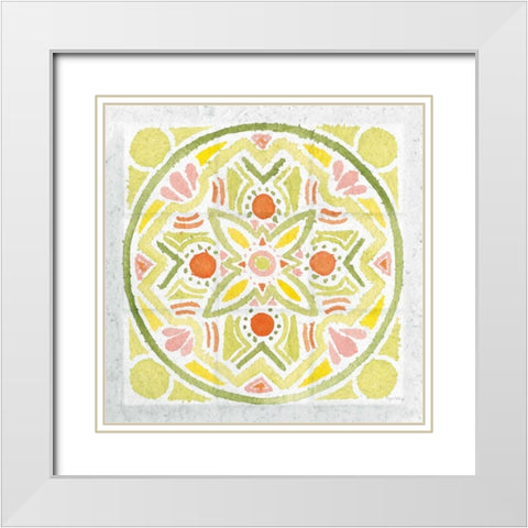 Citrus Tile III v2 White Modern Wood Framed Art Print with Double Matting by DeNeige, Elyse