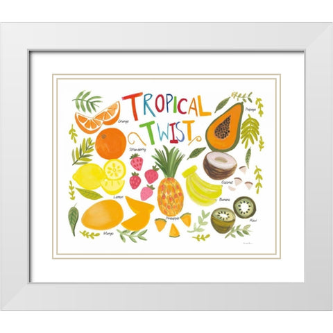 Fruity Smoothie II on White White Modern Wood Framed Art Print with Double Matting by Zaman, Farida