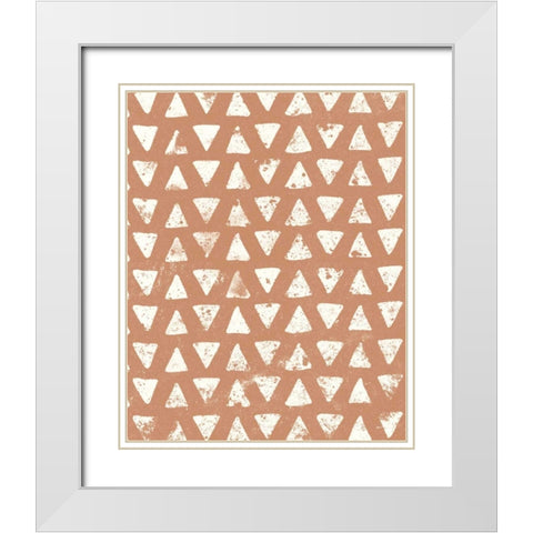 Mark Making Tile Pattern IV Rust Crop White Modern Wood Framed Art Print with Double Matting by Hershey, Moira