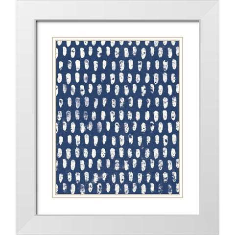Mark Making Tile Pattern V Dark Blue Crop White Modern Wood Framed Art Print with Double Matting by Hershey, Moira