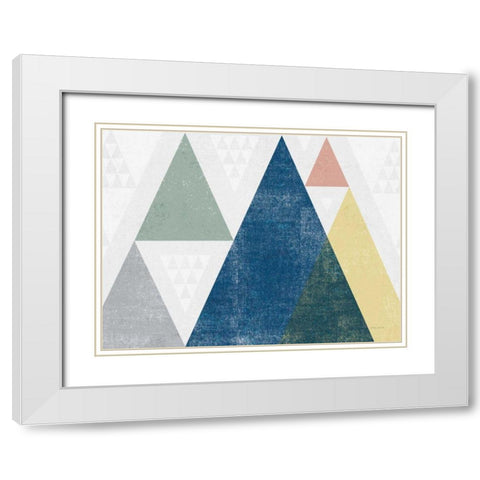Mod Triangles I Soft Crop White Modern Wood Framed Art Print with Double Matting by Mullan, Michael