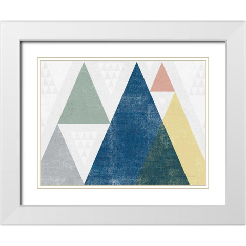 Mod Triangles I Soft Crop White Modern Wood Framed Art Print with Double Matting by Mullan, Michael