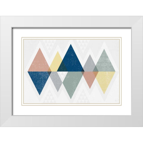 Mod Triangles II Soft White Modern Wood Framed Art Print with Double Matting by Mullan, Michael