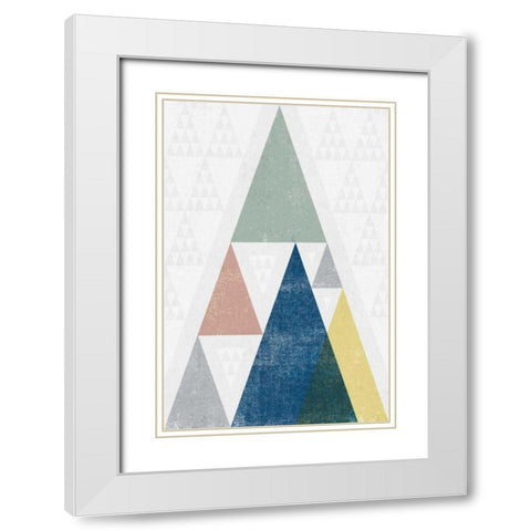 Mod Triangles III Soft White Modern Wood Framed Art Print with Double Matting by Mullan, Michael