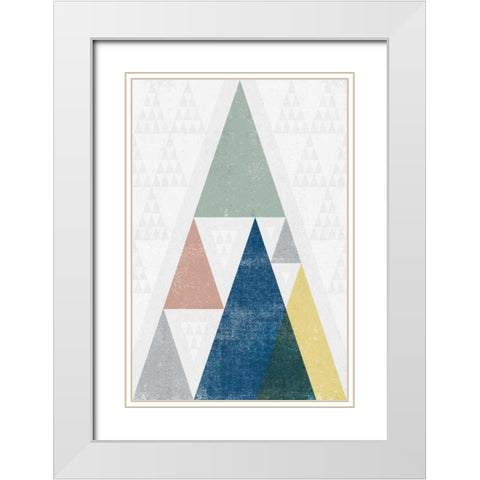 Mod Triangles III Soft White Modern Wood Framed Art Print with Double Matting by Mullan, Michael