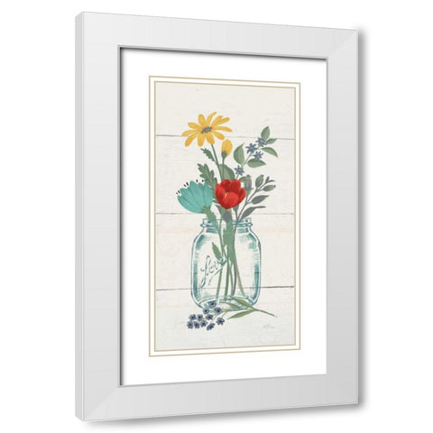 Blooming Thoughts XI no Words White Modern Wood Framed Art Print with Double Matting by Penner, Janelle