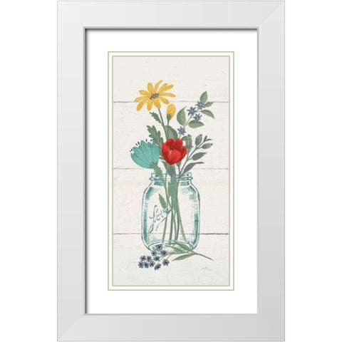 Blooming Thoughts XI no Words White Modern Wood Framed Art Print with Double Matting by Penner, Janelle
