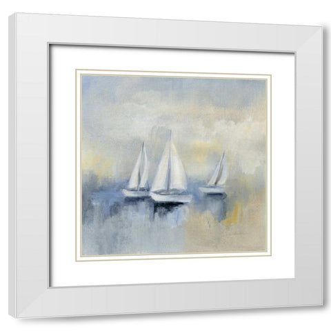 Morning Sail II White Modern Wood Framed Art Print with Double Matting by Vassileva, Silvia
