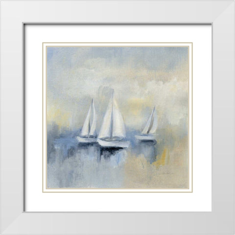 Morning Sail II White Modern Wood Framed Art Print with Double Matting by Vassileva, Silvia