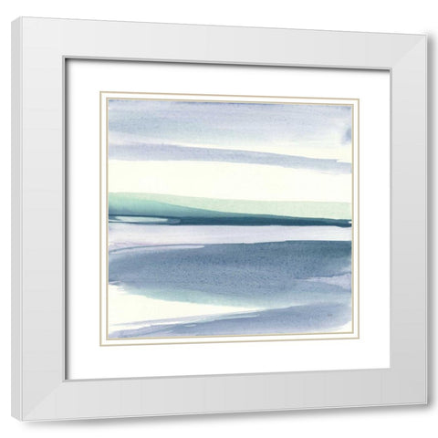 Mint Dawn III White Modern Wood Framed Art Print with Double Matting by Paschke, Chris