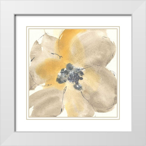 Flower Tones I White Modern Wood Framed Art Print with Double Matting by Paschke, Chris