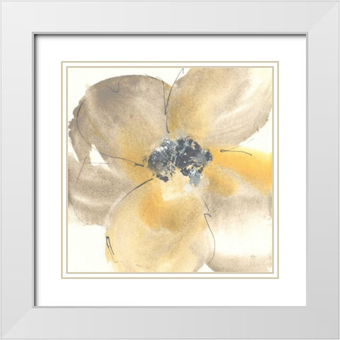 Flower Tones II White Modern Wood Framed Art Print with Double Matting by Paschke, Chris