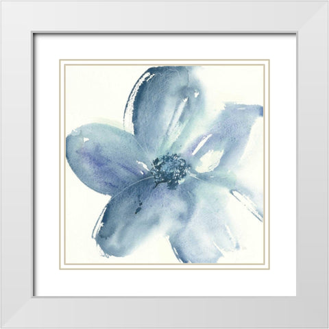 Indigo Mint I White Modern Wood Framed Art Print with Double Matting by Paschke, Chris