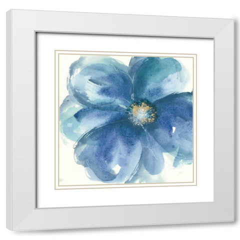 Indigo Mint III White Modern Wood Framed Art Print with Double Matting by Paschke, Chris