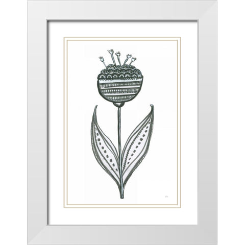 Bloom Town II White Modern Wood Framed Art Print with Double Matting by Averinos, Melissa