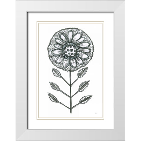 Bloom Town IV White Modern Wood Framed Art Print with Double Matting by Averinos, Melissa