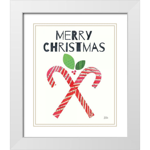 Mod Christmas I White Modern Wood Framed Art Print with Double Matting by Averinos, Melissa