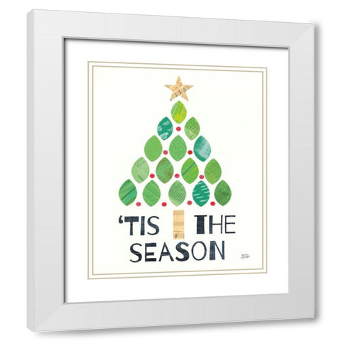 Mod Christmas II White Modern Wood Framed Art Print with Double Matting by Averinos, Melissa