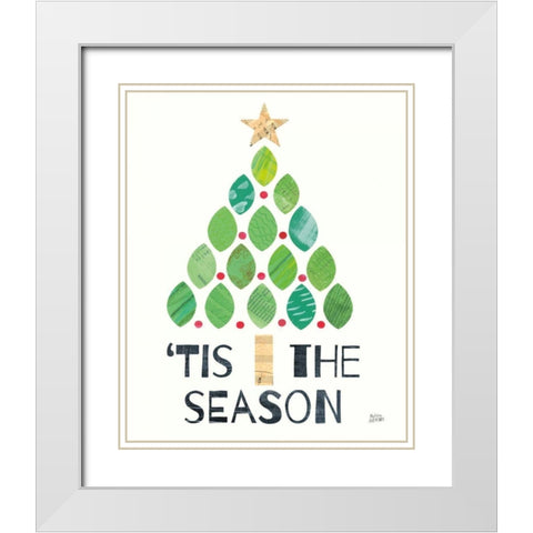 Mod Christmas II White Modern Wood Framed Art Print with Double Matting by Averinos, Melissa