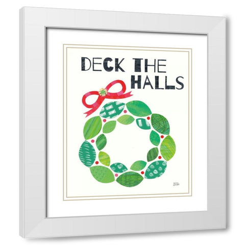 Mod Christmas III White Modern Wood Framed Art Print with Double Matting by Averinos, Melissa
