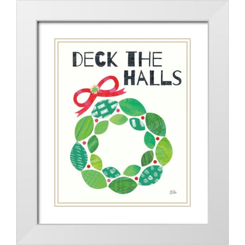 Mod Christmas III White Modern Wood Framed Art Print with Double Matting by Averinos, Melissa