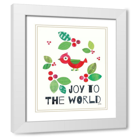 Mod Christmas IV White Modern Wood Framed Art Print with Double Matting by Averinos, Melissa